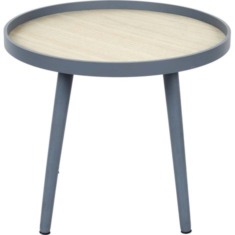 Table d'appoint - HOME DECO FACTORY - Macha - Épurée - Gris et Marron (1/5)