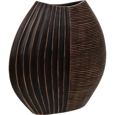 Jarrón de poliresina marrón 29,5x10,5x29,5