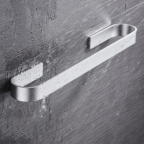(argent, Taille : 25 Cm) Porte-serviettes Sans Perage, Pour Salle De Bain, Cuisine, En Aluminium Avec Autocollant Adhsif (1/5)