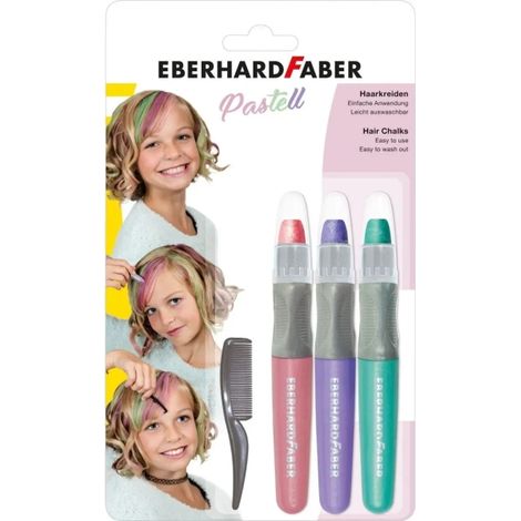 Tizas con mecanismo de giro para crear peinados elegantes y nuevas tendencias capilares, en 3 colores pastel.
Caracteristicas:
-Fácil de usar sobre el