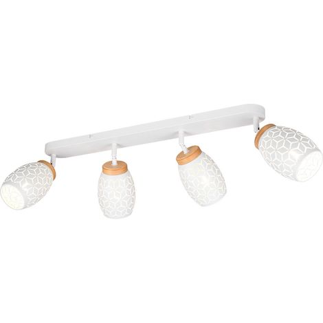 Trio LED-Deckenlampe 4er Spot Bidar 27 x 74 cm weiß matt/natur (1/2)