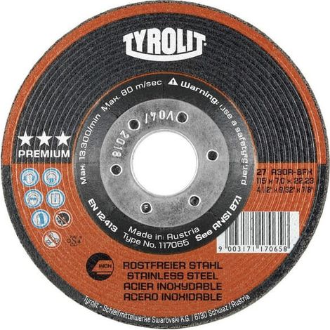 TYROLIT Schruppscheibe Premium*** Inox 125 x 7 mm Form 27