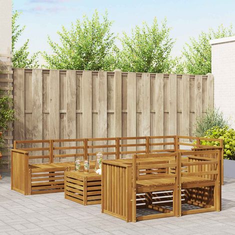 vidaXL Sofagarnituren 9 pcs Natur Massivholz Akazie (1/5)
