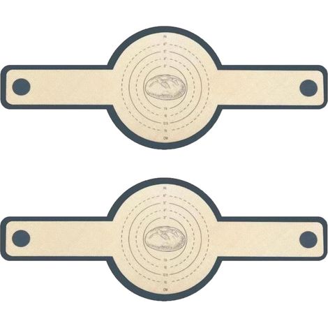 Dos tapetes de silicona para hornear, una espátula para pan con mango largo, tapetes reutilizables para pan, fáciles de limpiar, para hacer pan y galletas, herramienta para transferir la masa. (1/5)