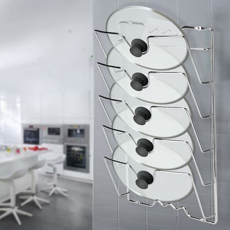 Support mural/porte pour couvercles de casseroles et poêles - Rangement cuisine (1/5)