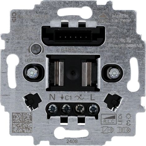 Busch-Jaeger Inserto de regulador de intensidad LED flex Manejo con pulsador 230 V 3...240 V·A (64851 U), 2CKA006500A0012