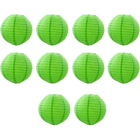 Lanternes en papier vert gazon, lanternes rondes à faire soi-même, idéales pour les mariages, les centres commerciaux, les écoles et les activités de plein air. (1/4)