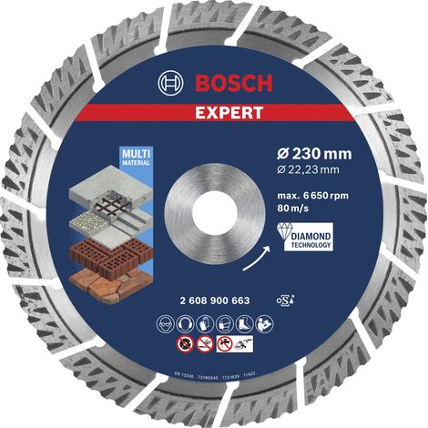 Bosch EXPERT MultiMaterial Diamond Cutting Disc 230 x 22.23 x 2.4 x 15mm