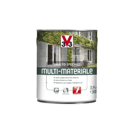 V33 - SMALTO MULTIMATERIALE 4 IN 1 LT. 2,50 ALLUMINIO METALLIZZATO (1/2)