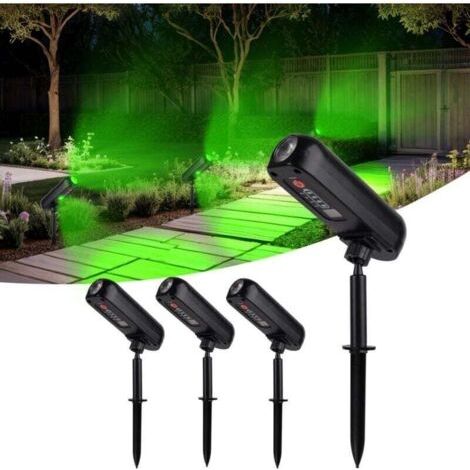 Lot de 4 Spot Solaire Vert Lampe Solaire Exterieur Etanche IP65 Projecteur Solaire Exterieur 2 Modes Eclairage Exterieur Solaire Luminaire Exterieur Solaire pour Jardin Allée Chemin Cour (1/4)