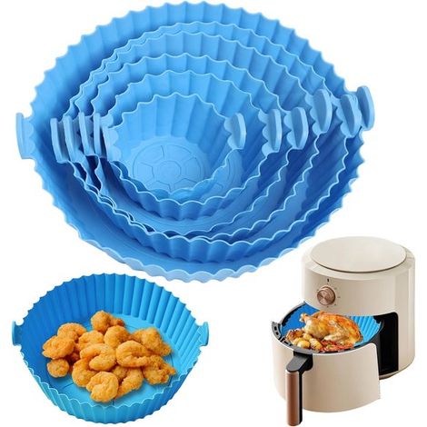 Set di 6 tappetini da forno in silicone riutilizzabili per friggitrice ad aria (1/5)