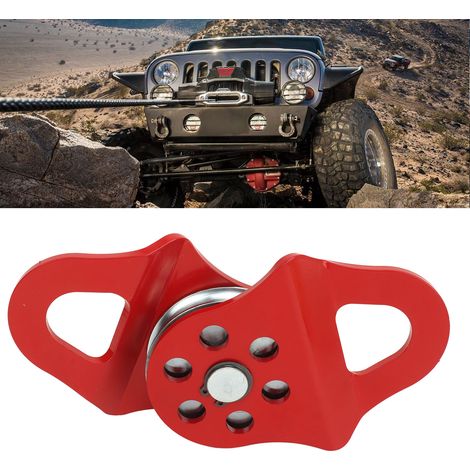 Poulie de treuil robuste rouge 4T, compatible avec camions, tracteurs, VTT et UTV. (1/5)