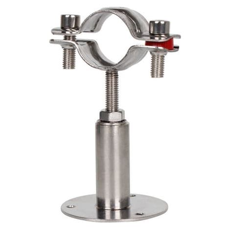 Support de tuyau réglable en acier inoxydable pour tuyaux de 25 à 27 mm - Fixation murale/plafond avec vis et cheville d'expansion - Protection antirouille - Lot de 2 (1/4)
