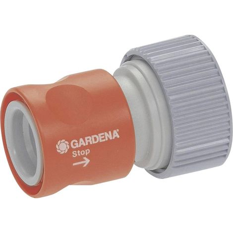 Gardena – Raccord rapide 281420 – Ø 19 mm (3/4") – Système aquastop pour tuyaux – Raccord enfichable pour usage professionnel