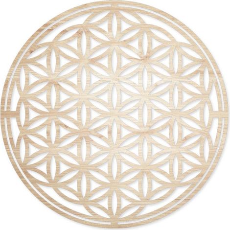 Décoration murale en bois Fleur de vie (1/2)