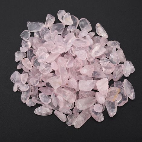 Éclats de pierre roulée, morceaux de cristal de quartz naturel concassé (rose) (1/5)