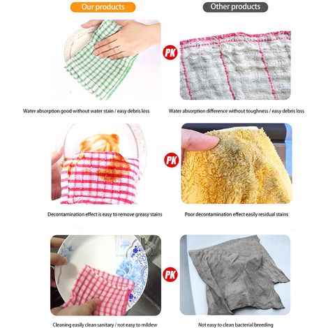5er-Pack Küchenhandtücher aus Baumwolle, Geschirrtücher zum Abwaschen von Geschirr, Spüllappen für die Küchen- und Haushaltsreinigung (1/5)