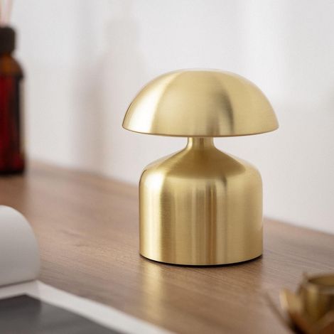 LED Tischlampe Tragbar Metall mit Wiederaufladbarem USB-Akku Ibbie Gold (1/5)
