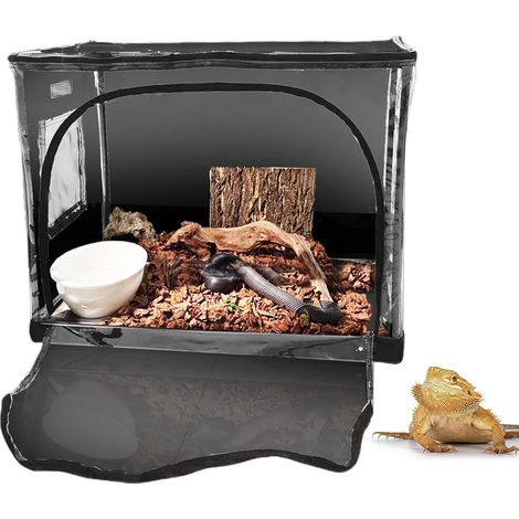 Enclos pour reptiles, tente spacieuse pour réservoir de tortue, réservoir transparent pour reptiles, gecko, dragon barbu,grande taille, 60 x 40 x 50 cm, habitat d'intérieur (1/5)