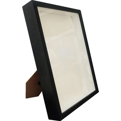 Cadre à ombres, profondeur 3 cm, vitrine en bois, Cadre noir (1/2)