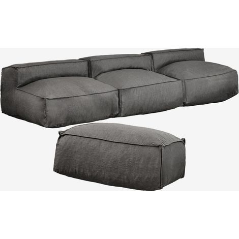 Divano componibile in 3 pezzi e pouf da giardino Dojans SKLUM (1/5)