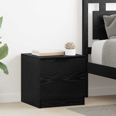 Bettschrank 2 pcs Schwarz Eichen-Optik 40 x 39 x 40 cm