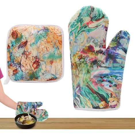 Protège-Mains et Gants de Four,Ustensiles de Cuisine Anti-Chaleur  Mitaines de Four pour Cuisine Maniques,pour Micro-Ondes, Casserole, Plat, Bol, Pique-Nique, Camping et BBQ (1/5)