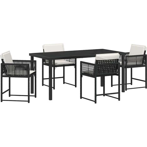 Maison Exclusive - Set da Pranzo per Giardino 5 pcs Nero polyrattan (1/5)