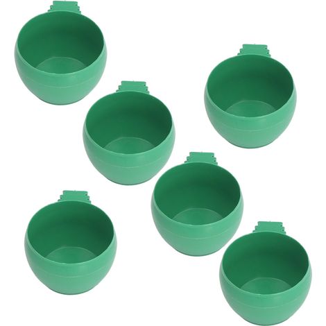 Lot de 25 mini gamelles rondes vertes pour perroquets, idéales pour la maison et la ferme. (1/5)
