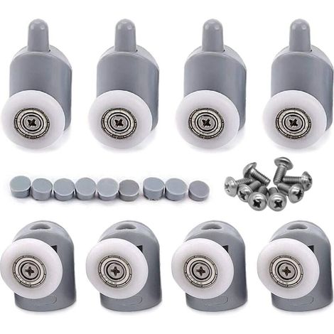 AlwaysH 8 Pcs 23mm Roller Roller Caster Wheel for Shower Door, Bathroom Sliding Door Rollers (1/5)