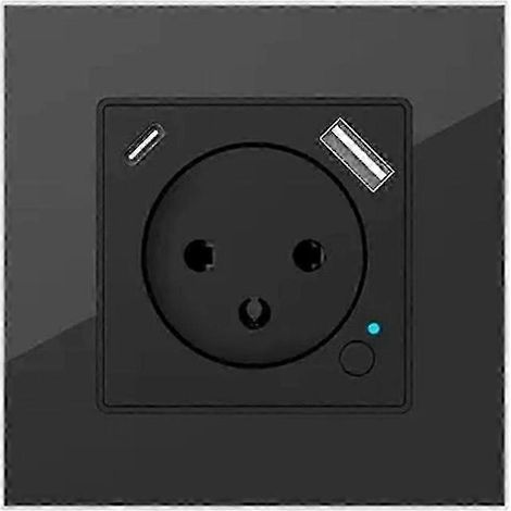 Prise murale intelligente Wi-Fi Tuya (Israël) avec port de charge USB Type-C PD20W compatible avec Alexa (Noir) (1/5)