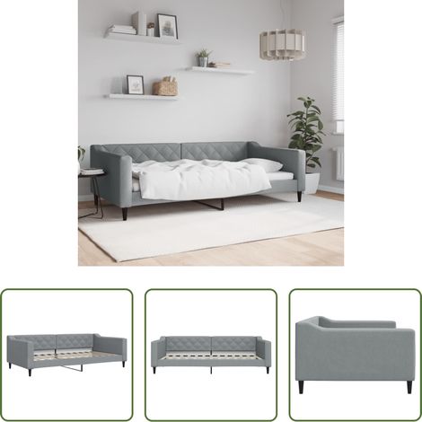 Sofa - Tagesbett Hellgrau 100x200 cm Stoff (1/5)