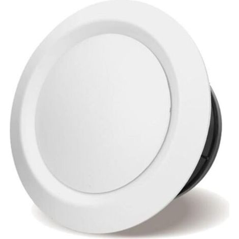 Grille daération réglable, couvercle de ventilation déchappement, rond, pour ouvertures Ø125 mm, blanc