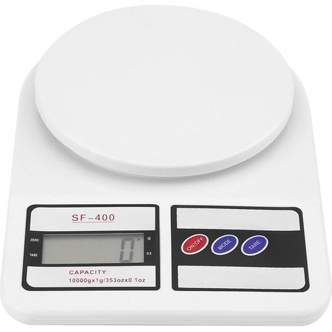 Balanza de cocina electrónica multifuncional con pantalla LCD, capacidad de 10 kg/353 oz para medir con precisión los ingredientes de cocina o repostería.