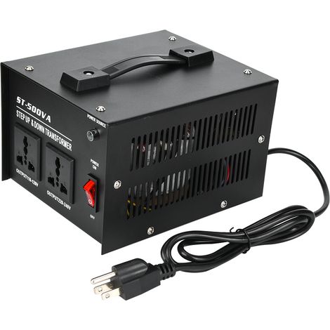 Convertisseur de tension 500W prises universelles 2 pièces transformateur 110V-220V ST-500VA fiche américaine (1/5)