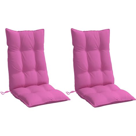 Cojines de silla con respaldo alto 2 uds tela Oxford rosa vidaXL