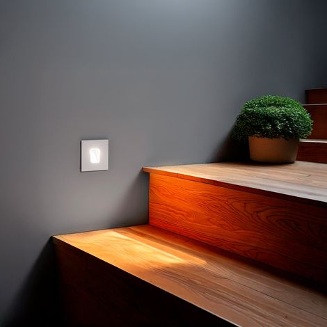 Segnapasso da Esterno LED 2W da Incasso a Parete Quadrato Bianco Olite 4000K Bianco Naturale