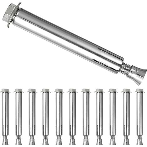 Packung mit 12 M8 Silber-Eisen-Innendehnschrauben für Parkplatzstopper-Anker, hochdruckbeständig, für stark frequentierte Bereiche (1/5)
