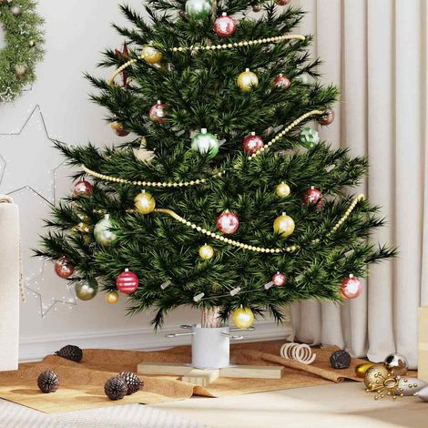 Weihnachtsbaumständer Weiß 50 x 50 x 16 cm Massives Kiefernholz
