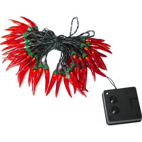 Guirnalda de luces solares con forma de pimiento rojo, LED impermeable, decoración de jardín, patio, fiesta, boda (1/5)
