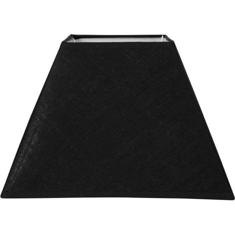 Abat-jour - Carré - Noir - Pour lampe - 27x27x19 cm - Culot E27 avec réducteur