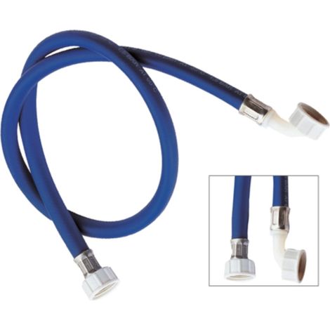 Tubo di carico per lavatrice, colore blu con curvetta 250 cm (1/3)