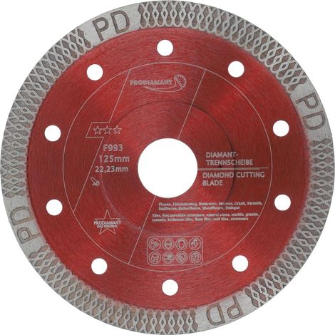 Diamanttrennscheibe – Winkelschleifer – Fliesenschneider für Feinsteinzeug, Marmor und Naturstein – Extra dünnes 10-mm-Segment – Für Fliesenarbeiten (1/5)