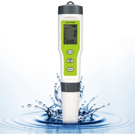 3-in-1 Tragbares digitales EC-, pH- und Temperaturmessgerät – Wasserqualitätstester und Reinheitsprüfstift (1/5)