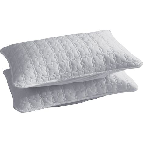 Lot de 2 protège-oreillers matelassés - Housses d'oreiller douces et respirantes, hypoallergéniques et lavables en machine, idéales pour les personnes dormant sur le côté et souffrant d'allergies - Ta