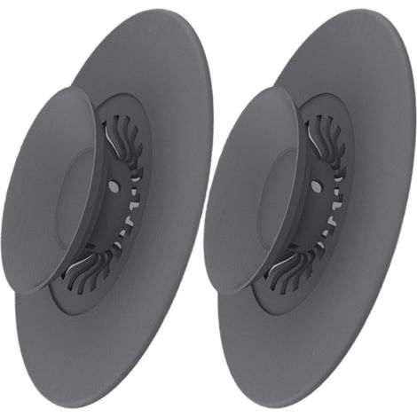 Bouchon Baignoire Silicone 2 Pièces - Pliable Bouchon d'écoulement d'Écoulement Universel avec Fonction de Filtration pour Cheveux et Aliments, Idéal pour Éviers, Lavabos et Baignoires (1/5)