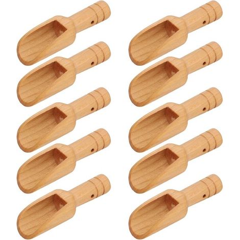 Petites Cuillères à Thé - 10 pièces - Cuillère Doseuse - Mini Cuillères en Bois - Petites Pelles en Bois - cuillères pour épices et thé - Cuillères Pour Cuisine, Cuisson, Épices, Café, Thé, Sucre, Sel (1/5)