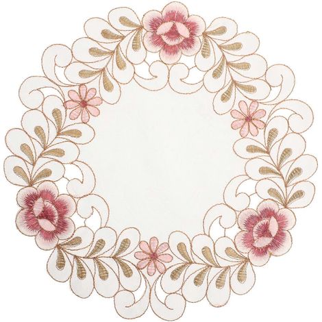 Napperon élégant brodé de fleurs, résistant à la chaleur, pour la cuisine, les repas et les mariages, protégeant les surfaces des éclaboussures et des rayures. (1/4)