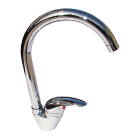 Rubinetto canna alta miscelatore monocomando per lavello cromato - Mod. P