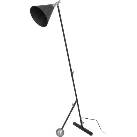 Lampada da terra Celeste in metallo nero e argento (1/3)